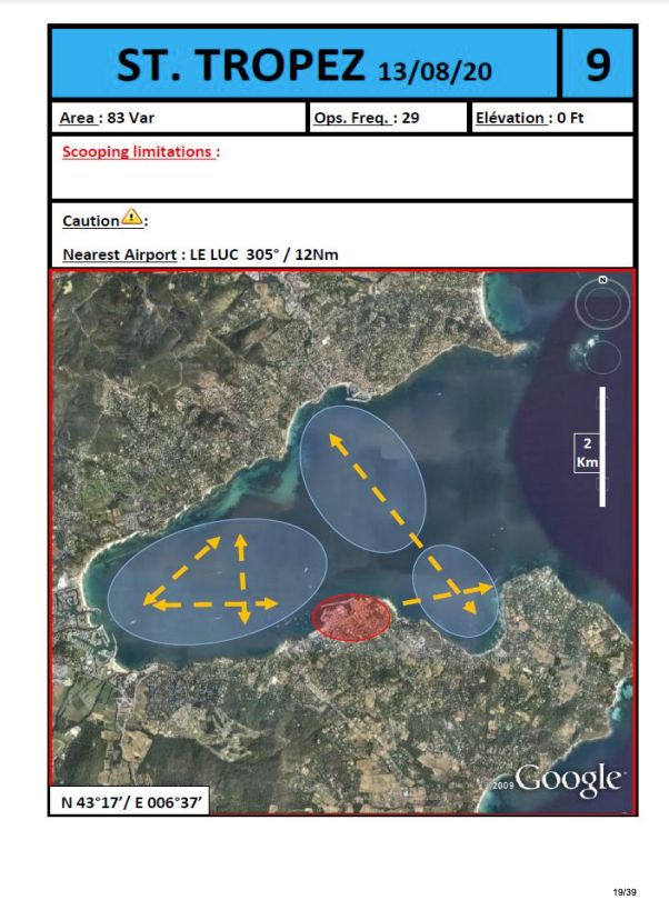 Les zones d'écopage dans le golfe de Saint-Tropez