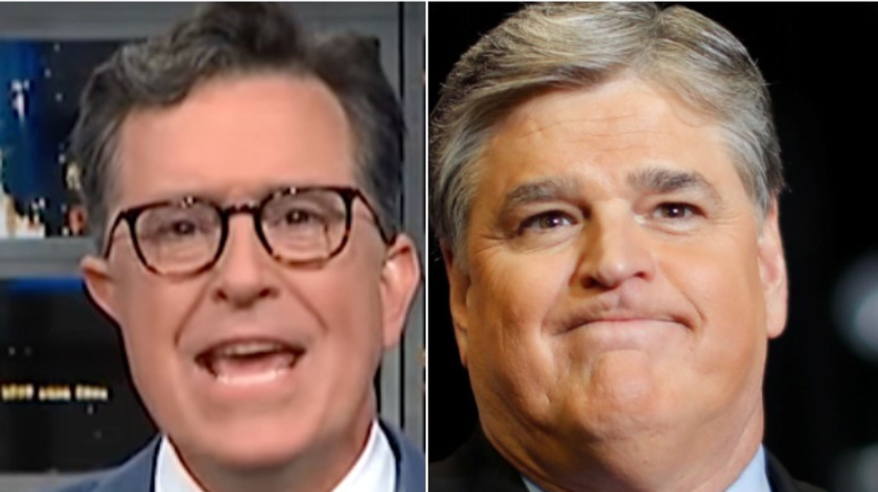 Colbert Rips 'Dead-Eyed Lego Man' Sean Hannity Over Ghoulish New Sales Pitch