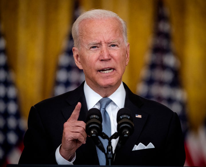 President Joe Biden delivers remarks on the situation in Afghanistan in the East Room of the White House