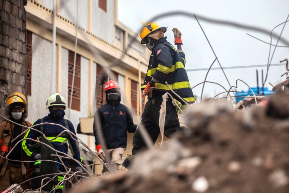 The magnitude 7.2 earthquake destroyed more than 7,000 homes and damaged more than 12,000. Firefighters are still searching f