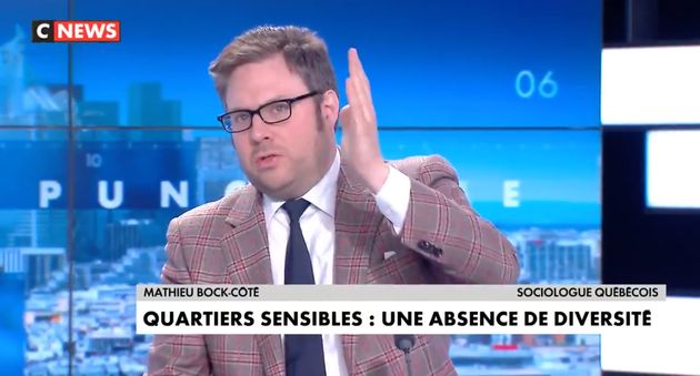 Mathieu Bock-Côté dans un débat sur les quartiers sensibles, le 20 avril dernier sur CNews.