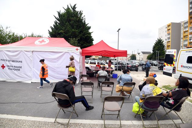 Devant un centre de vaccination mobile à Villetaneuse, en Seine-Saint-Denis, le 19 août 2021.