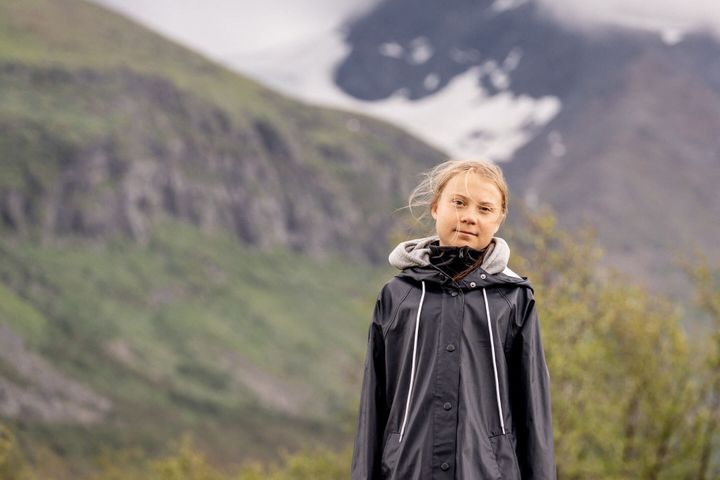 Swedish climate activist Greta Thunberg poses for a photo 