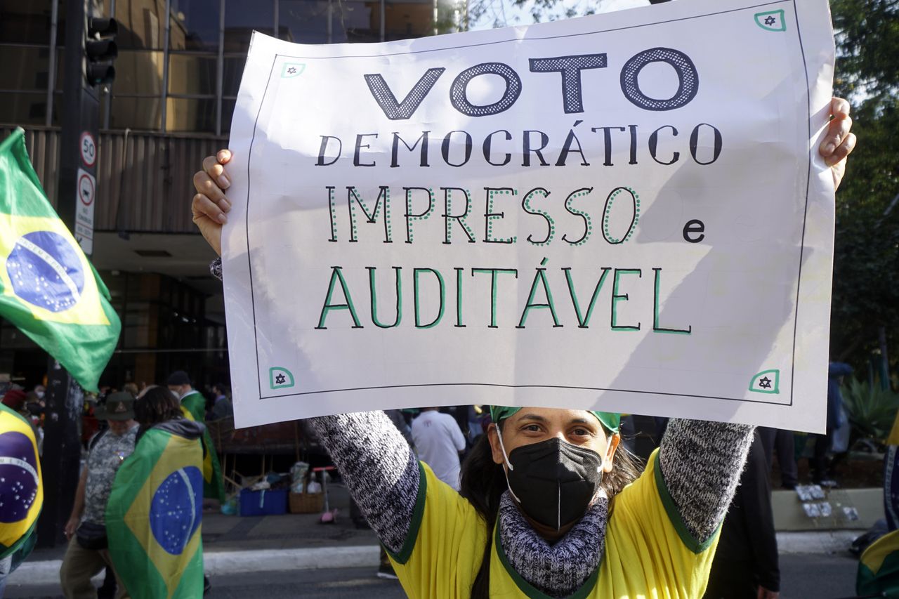 A majority of Brazilians oppose Bolsonaro's proposed election overhaul, which failed a key congressional vote this month. But the president's efforts to undermine confidence in Brazil's elections have still led to sharp increases in distrust of its electronic voting system as well as protests calling for change.