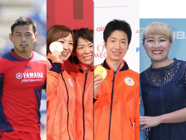 左から五郎丸さん、川井梨紗子さん、川井友香子さん、水谷さん、丸山さん