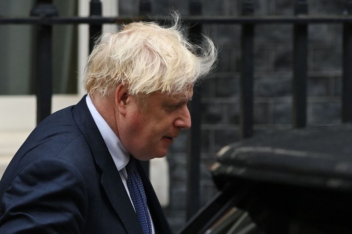 Britain's Prime Minister Boris Johnson leaves Downing Street in central London on August 18, 2021