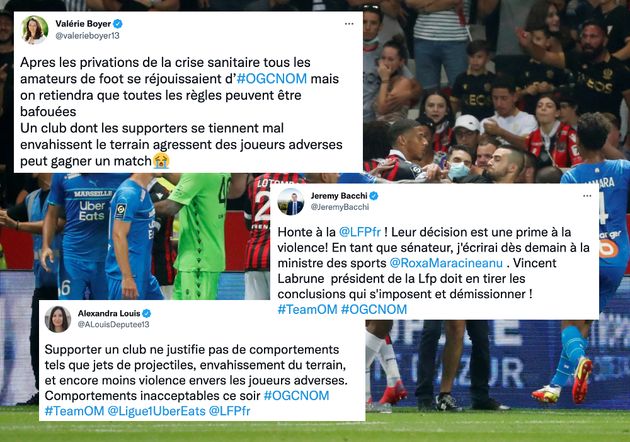 Après les violents incidents survenus durant le match entre Nice et Marseille, de nombreux élus de Marseille et des Bouches-du-Rhône ont déploré la gestion des événements.