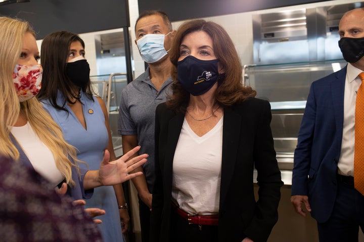 New York Lt. Gov. Kathy Hochul tours a school district in Queens, one week before being sworn in to replace Andrew Cuomo as g
