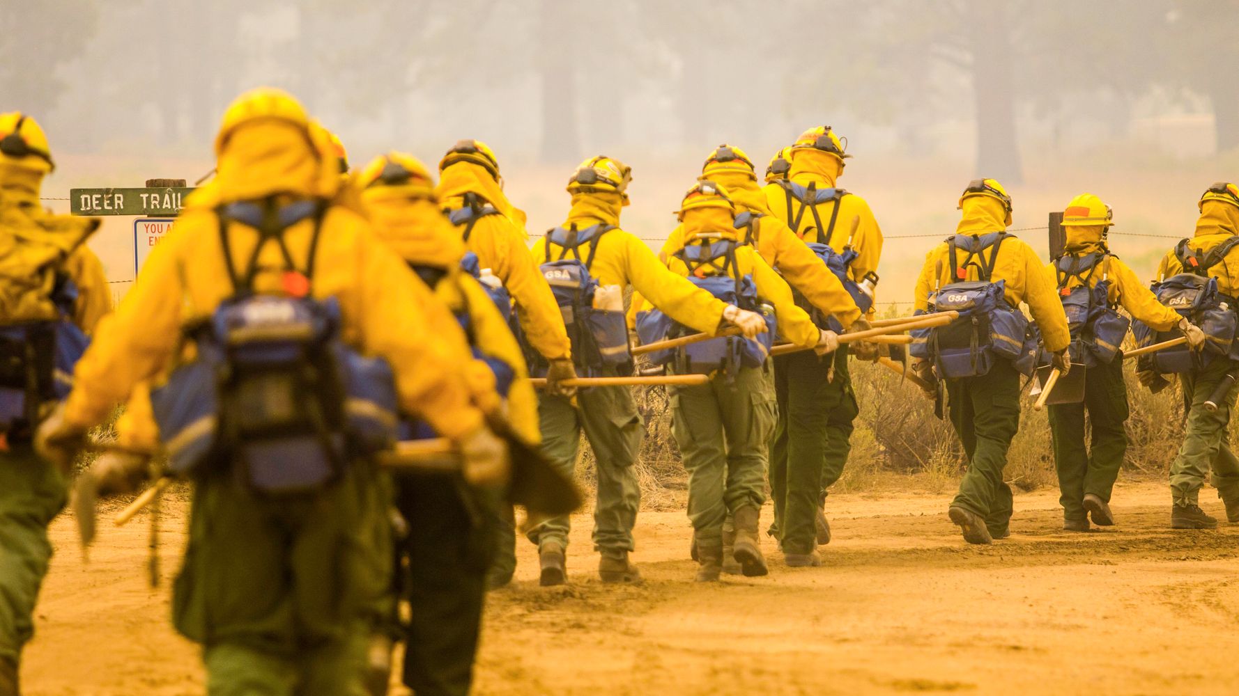 More Than 13,500 Firefighters Battle To Contain A Dozen Large Wildfires In California