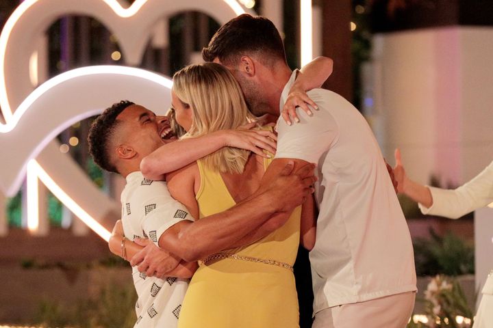 Love Island winners Millie and Liam celebrate their victory with runners up Chloe and Toby