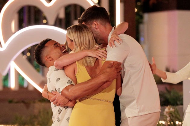 Love Island winners Millie and Liam celebrate their victory with runners up Chloe and