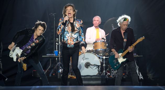 The Rolling Stones performing in