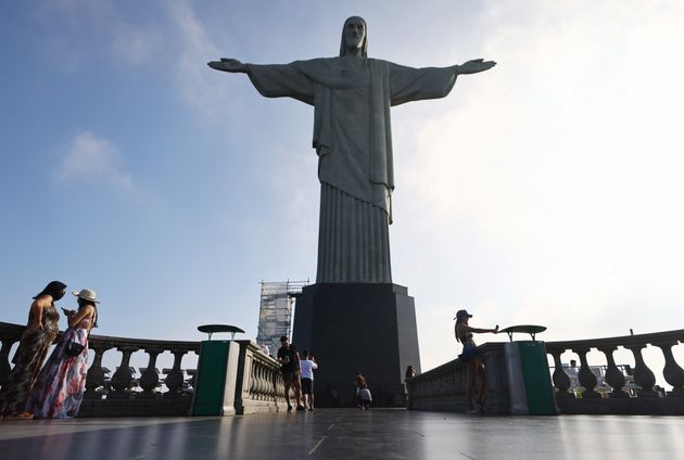 La statue du Christ Rédempteur, à Rio de Janeiro au Brésil, le 27 mai