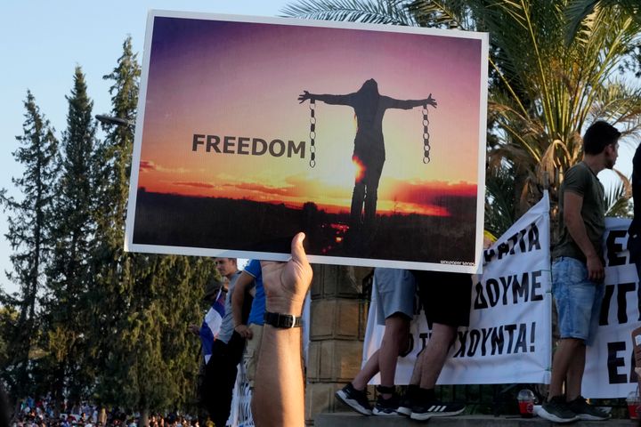 Κύπρος - Ιούλιος 2021 - Διαδηλώσεις κατά των μέτρων για την αντιμετώπιση της πανδημίας