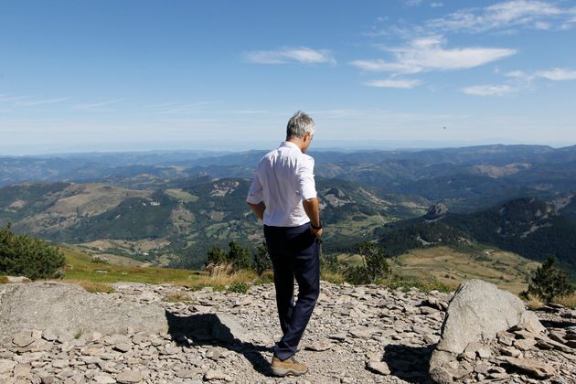 Laurent Wauquiez sur le Mont Mézenc, le 26 août