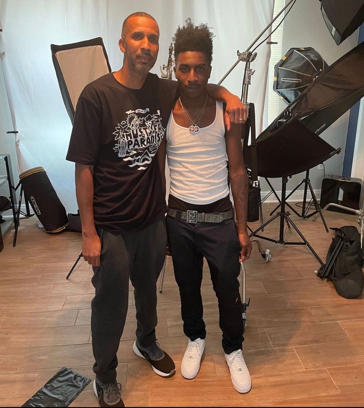 Mac Phipps with his son, McKinley “Taquan” Green, who raps under the name Bandana Kin. Green grew up in Baton Rouge, where Phipps was living when he was arrested. "His music is probably, I would say, most influenced by his upbringing and the sound of his area," Phipps said. "It was tough for him. It was rough. And I think his music reflects that."