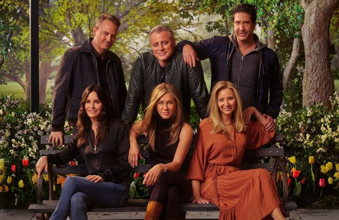 Friends cast in a promo shot for the recent reunion special