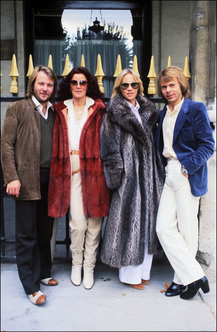 The four members of ABBA pictured in Paris in 1979