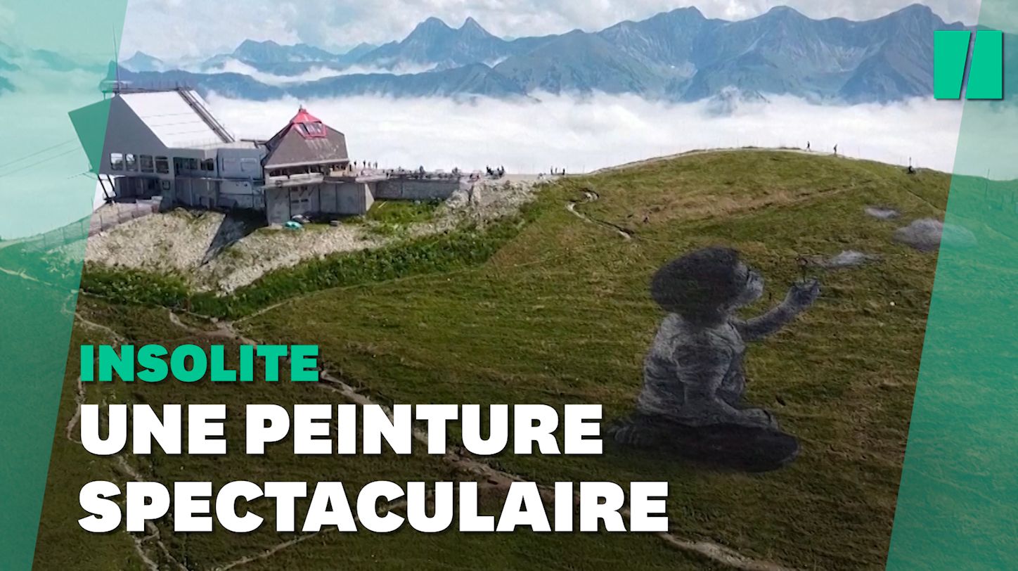 Ce street-artist peint une œuvre stupéfiant à 2000 mètres d'altitude