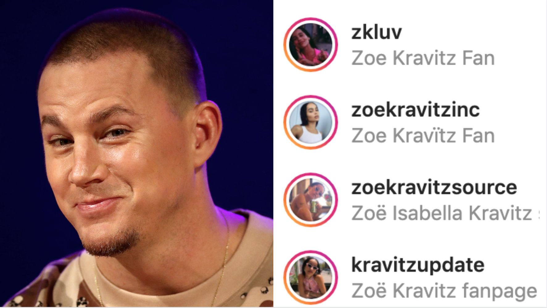Channing Tatum's Thirsty Instagram Behavior Basically Confirms Zoe Kravitz Dating Rumors