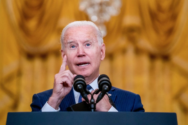 President Joe Biden delivers remarks on Afghanistan on Aug. 20, 2021, in Washington, D.C. 