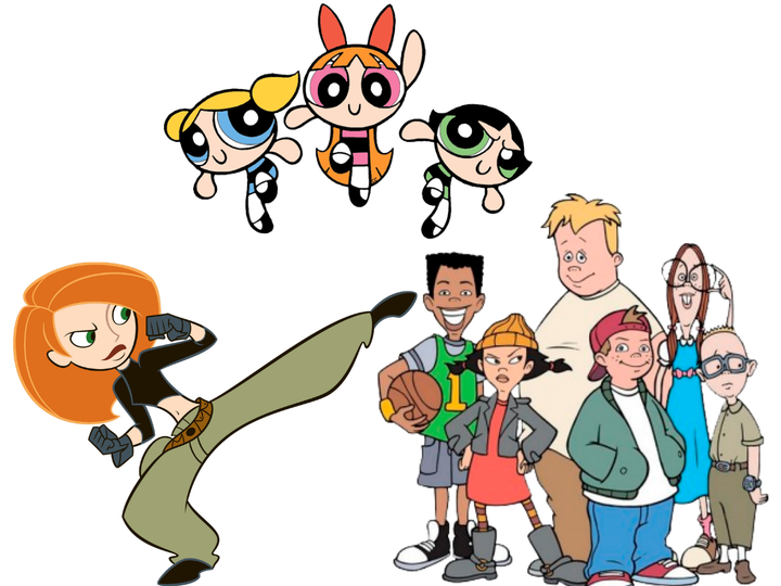 Imágenes de 'Kim Possible', 'Supernenas' y 'La banda del patio'.