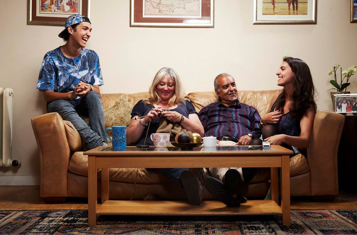 Andy Michael with his family on Gogglebox