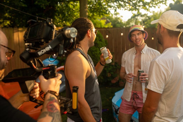 Joseph (second from right) on the "Backwoods Bougie" set in Nashville.