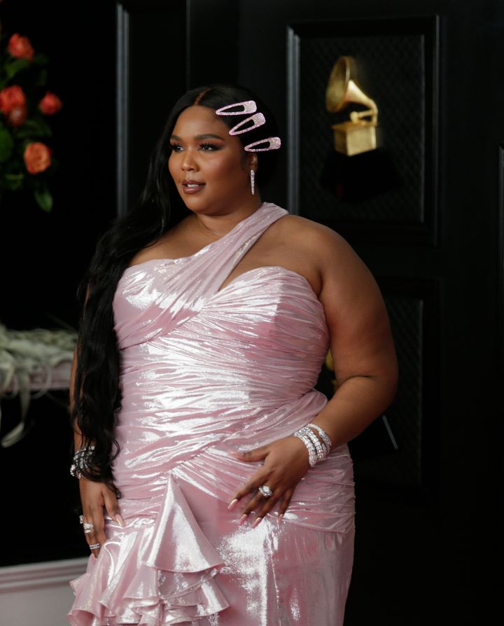 Lizzo at the Grammys earlier this year