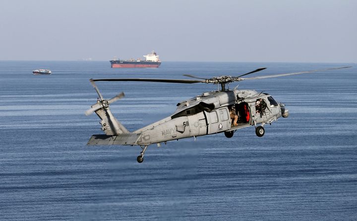 The MH-60S helicopter crashed around 4:30 p.m. .about 60 nautical miles off San Diego. (File photo of MH-60S helicopter.)