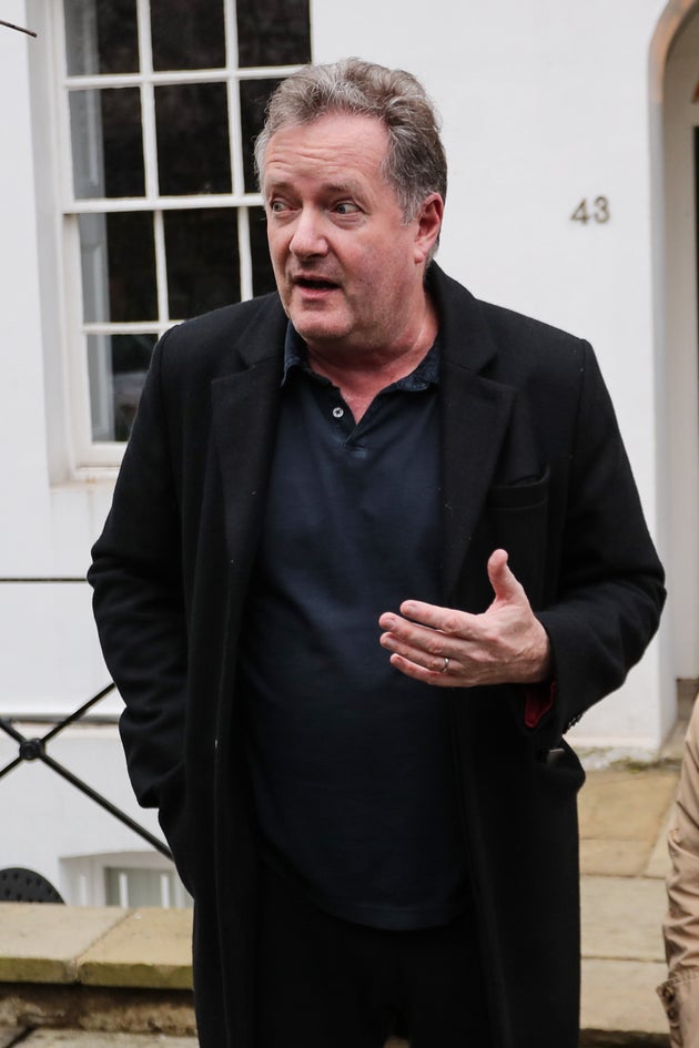 Piers Morgan outside his home in March