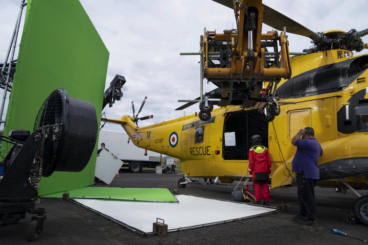 Suranne filmed the abseil from a helicopter in a car park