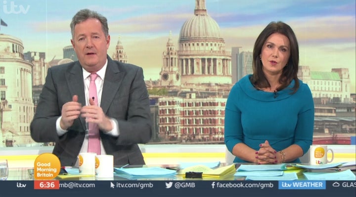 Piers and Susanna Reid during his final GMB broadcast