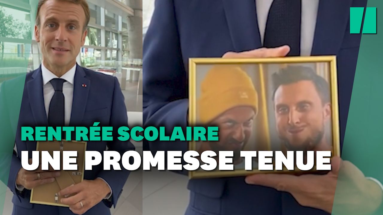 Emmanuel Macron avec la photo de  McFly et Carlito pour son message de rentrée