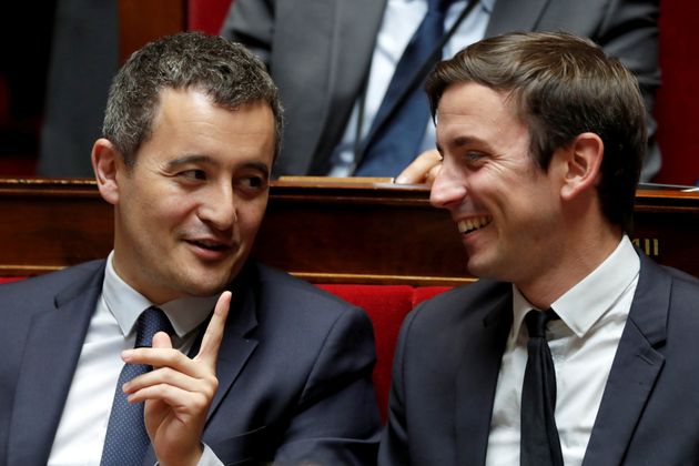 Aurélien Taché (à droite) photographié en 2017 lorsqu'il était encore à LREM, au point de plaisanter avec Gérald Darmanin (à gauche). 