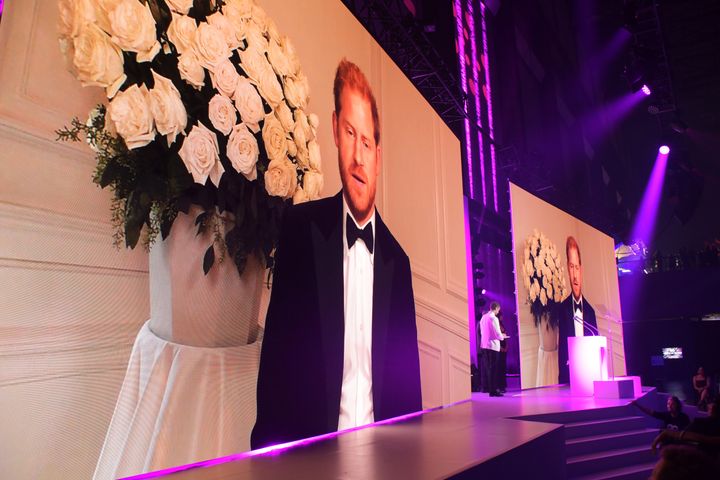 Prince Harry appears virtually at the 24th GQ Men of the Year Awards, which took place in London on Wednesday.