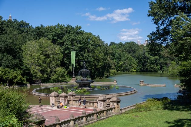 La Bethesda Fountain de Central Park inondée ce jeudi 2 septembre (Photo Alexi Rosenfeld/Getty Images)