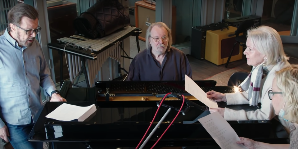 Footage of ABBA recording their ninth album