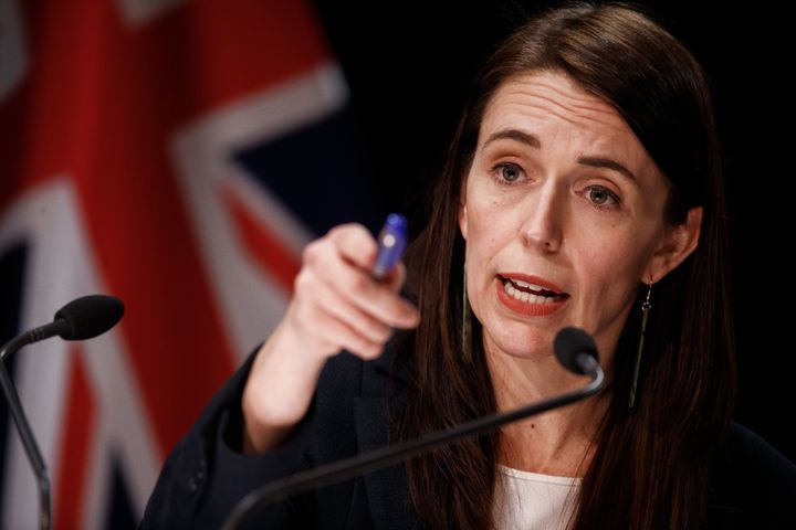 Jacinda Ardern speaks to the media at a press conference with the details of the Auckland supermarket terror attack.