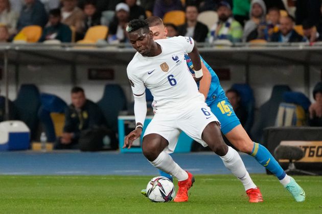 Paul Pogba lors d'Ukraine-France, à Kiev, le 4 septembre 2021.