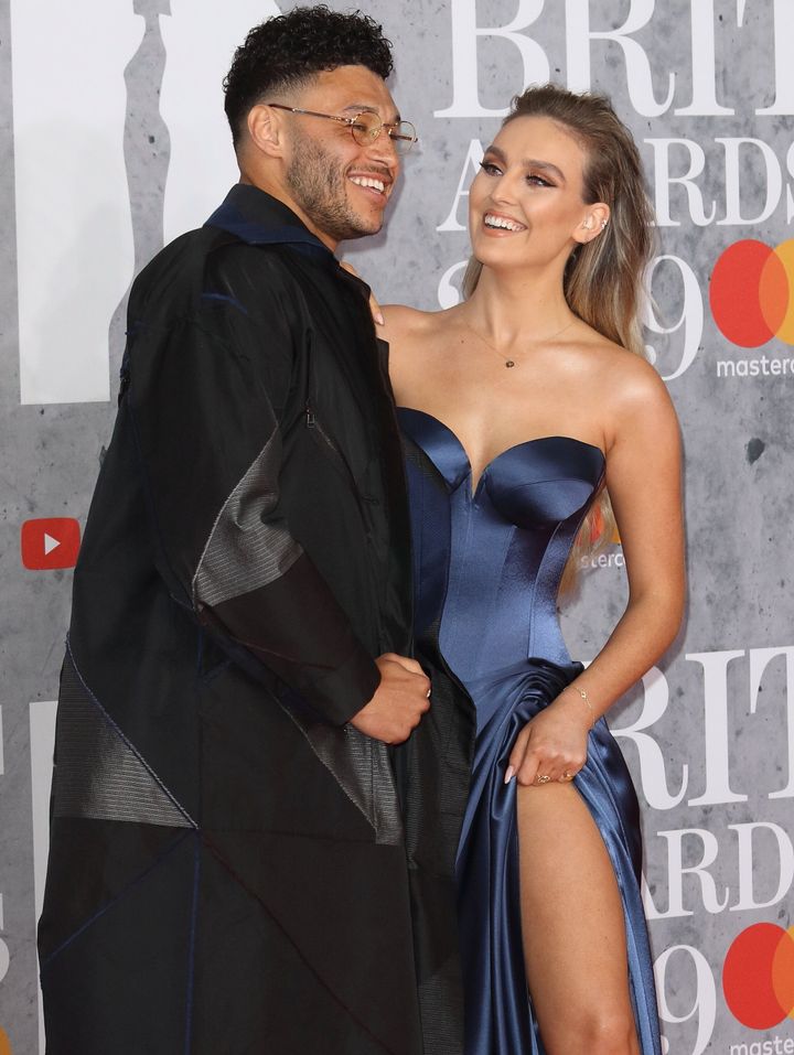 Alex Oxlade-Chamberlain and Perrie Edwards at the 2019 Brit Awards