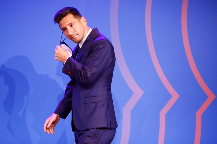 Leo Messi durante el acto de despedida del Barça.