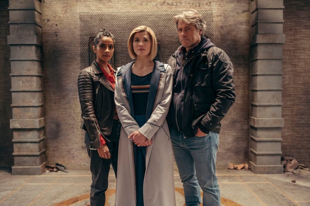 Doctor Who stars Mandip Gill, Jodie Whittaker and John