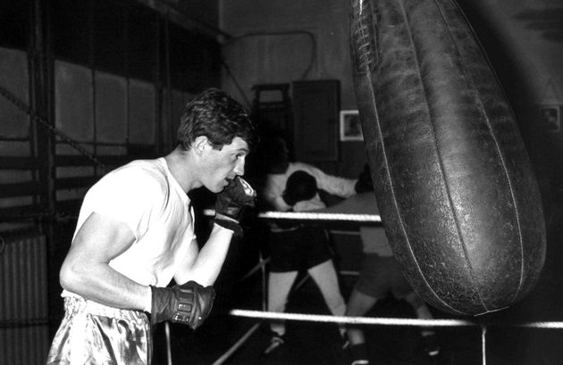 Jean-Paul Belmondo boxing. (Photo by QUINIO/Gamma-Rapho via Getty