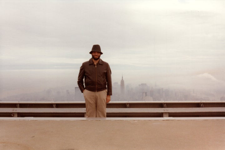 Steven Jacobson proudly standing at his post atop One World Trade Center roof, circa 1981.