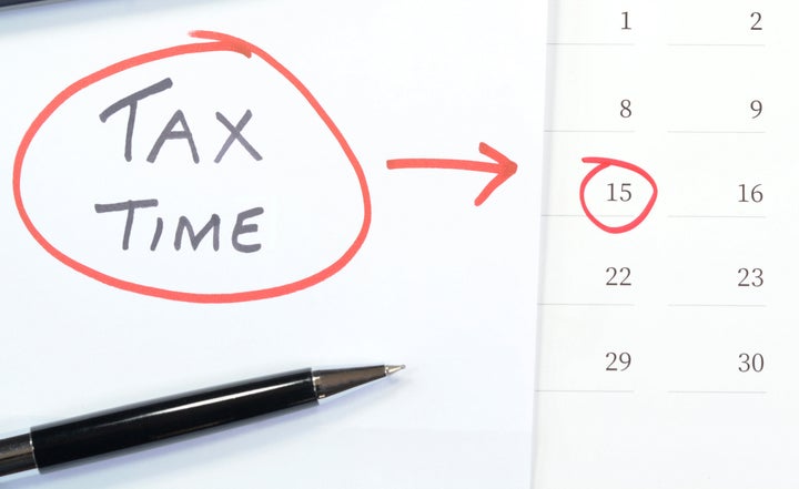 Tax time on filing taxes on or before tax day April 15th.