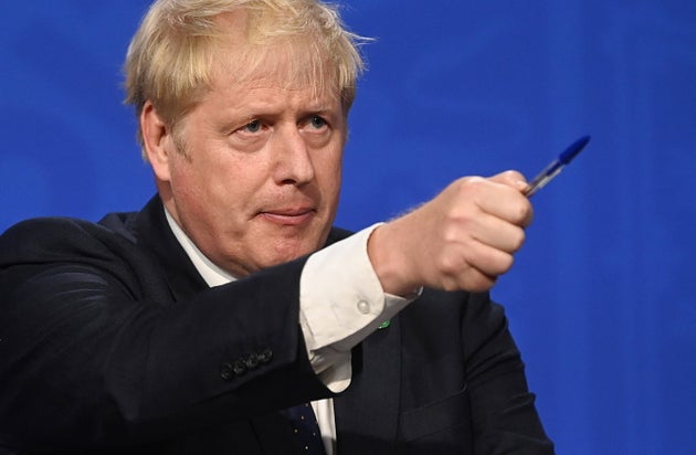 Boris Johnson announcing the social care reforms on