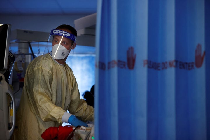 The Intensive Care Unit (ICU) at Queen Alexandra Hospital in Portsmouth, southern England.