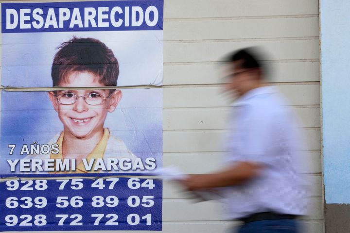 Un cartel sobre la desaparición de Yéremi Vargas, en una foto de archivo