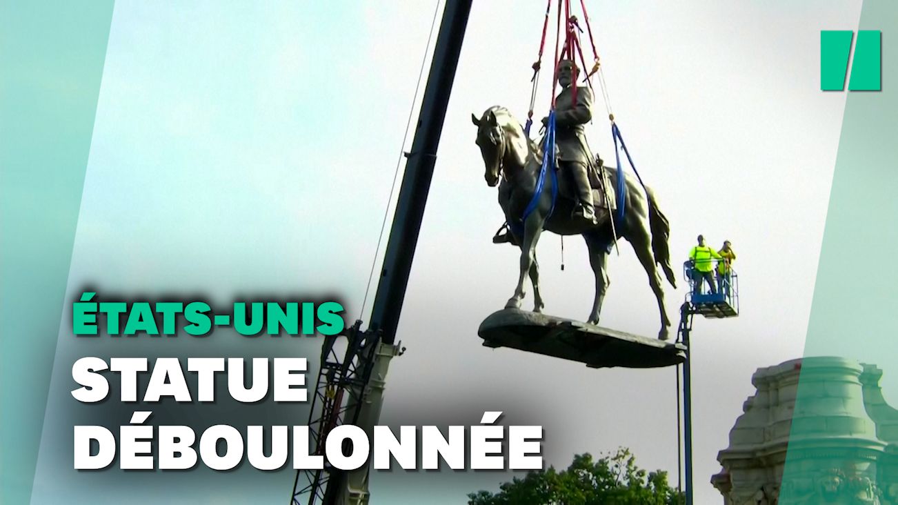 Aux États-Unis, un statue symbole du passé esclavagiste déboulonnée